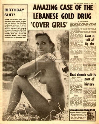 Although the Sun began running photos of female models on its third page in