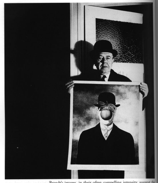 Bill_Brandt_Rene_Magritte_with_His_Picture_The_Great_War_1966